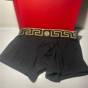 VERSACE collection black low - rose greca trun ks men’s sz 5
